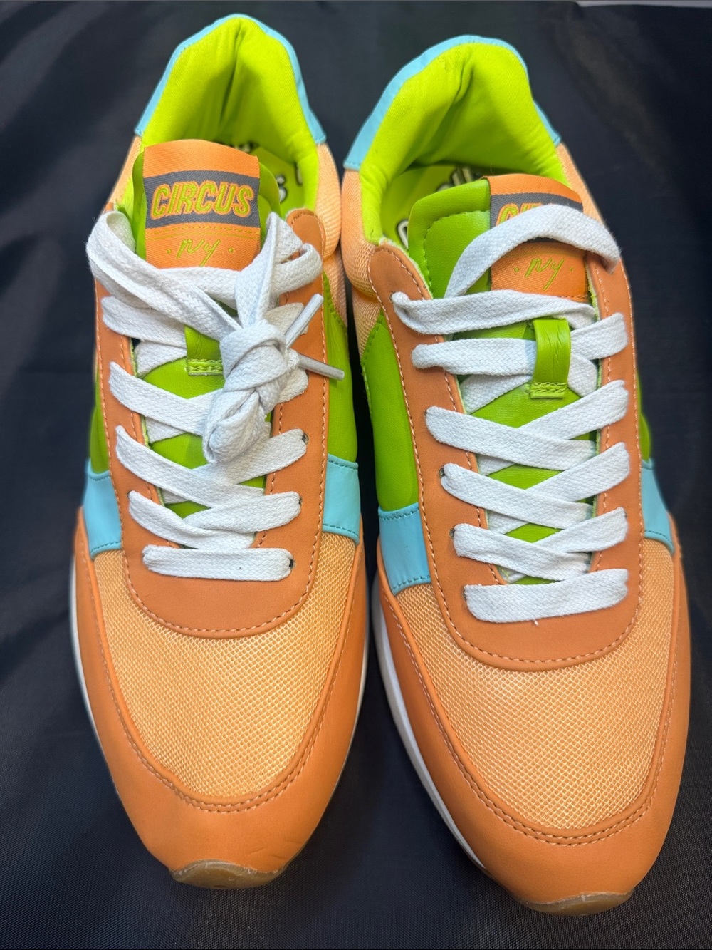 Circus ny Athletic Sneakers in Orange, Lime & Sky Blue